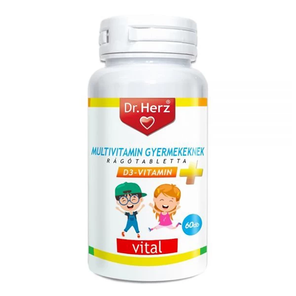 Dr. Herz Multivitamin Gyerekeknek +D3 rágótabletta